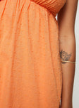 Princess Polly Cowl Neck  Koko Mini Dress Orange