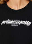 Princess Polly Crew Neck Sweatshirt Stripe Black / White Princess Polly  regular 