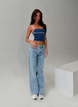 side view of model wearing Princess Polly Serenitia Mid Rise Relaxed Jeans Light Wash Mid Rise