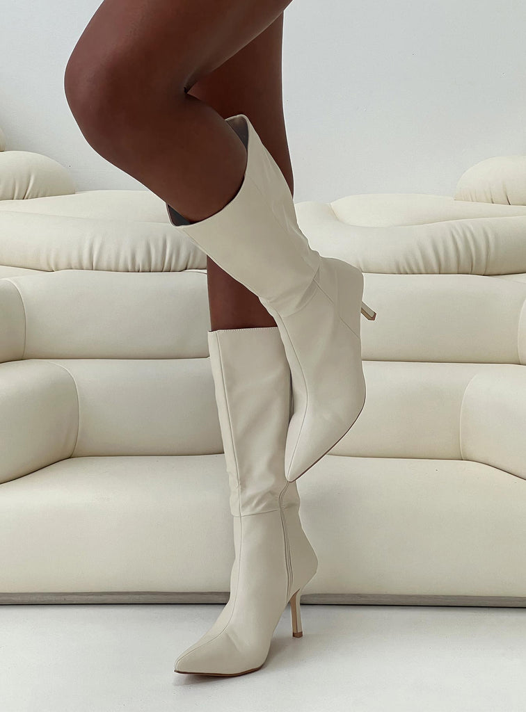 Elodiee Knee High Boots Cream Elodiee Knee High Boots Cream