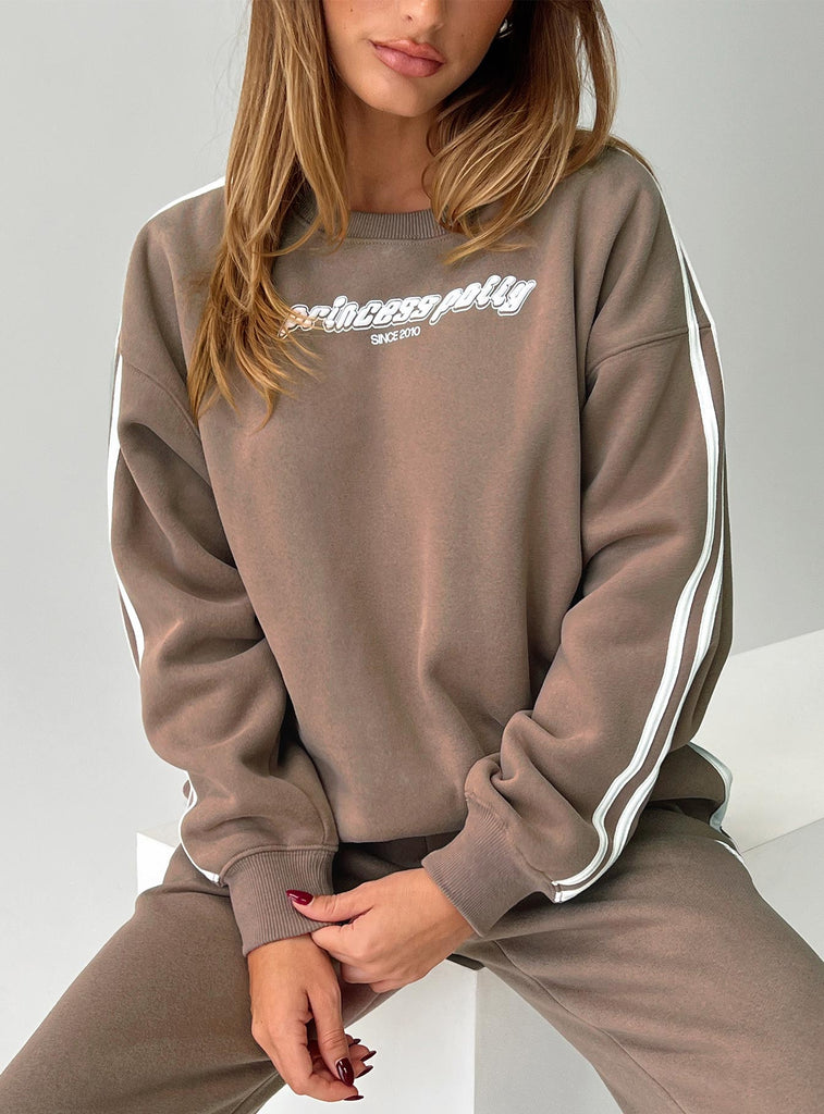 Taupe crewneck 2024 sweatshirt