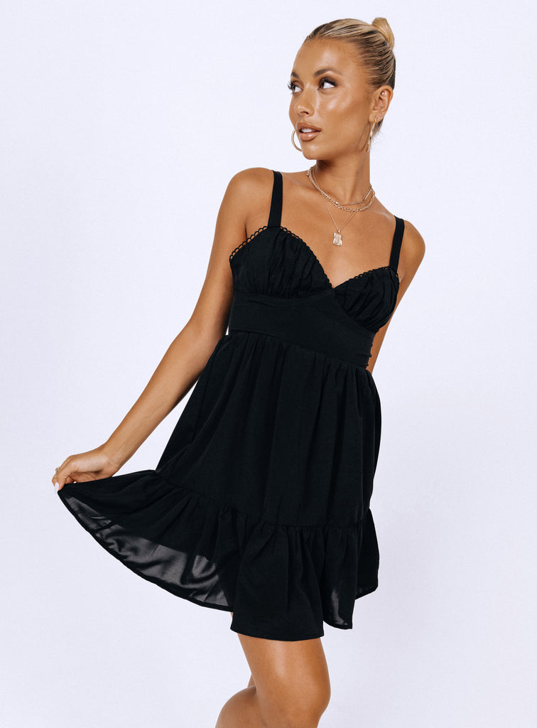 open lace back dress Arialena Mini Dress Black