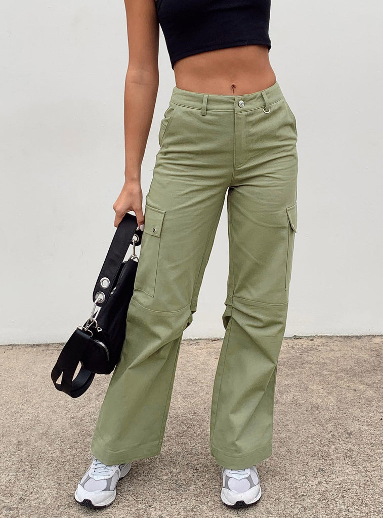Womens cargo pants green Clearance