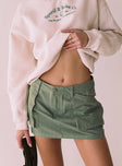 Leni Cargo Mini Skirt Khaki Princess Polly  Mini 