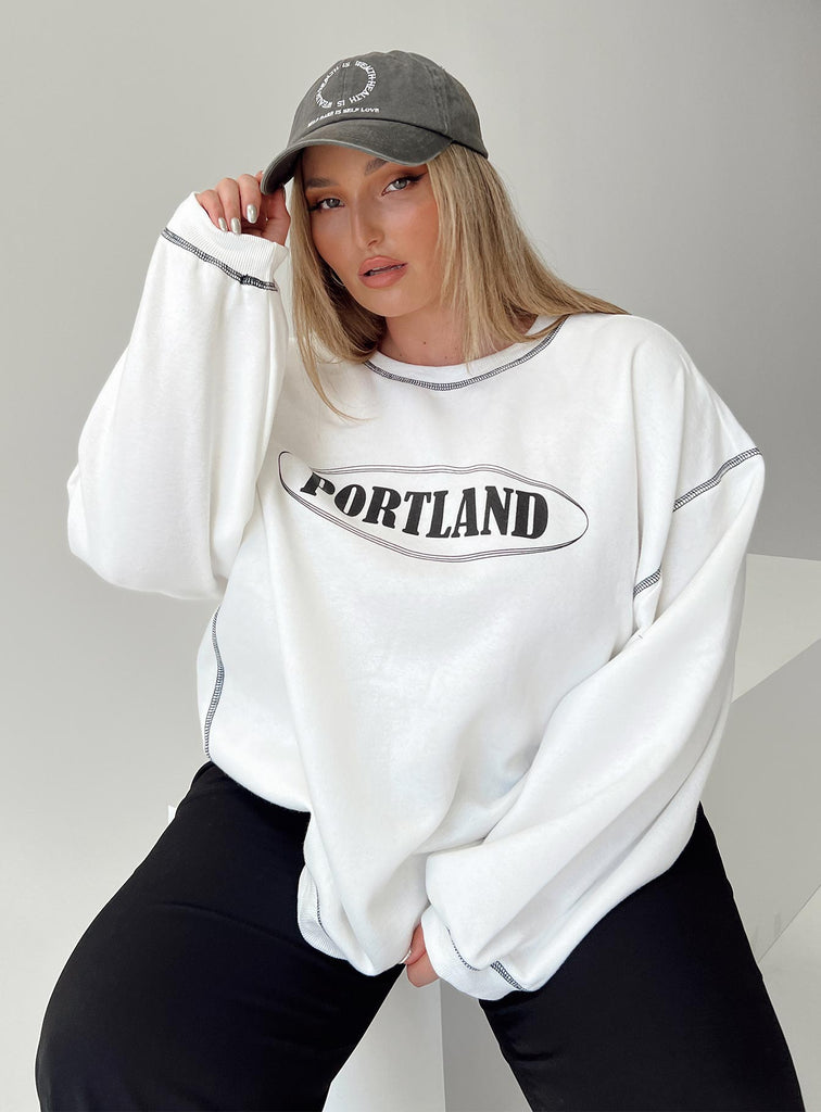 Portland Oversized Sweatshirt White Curve