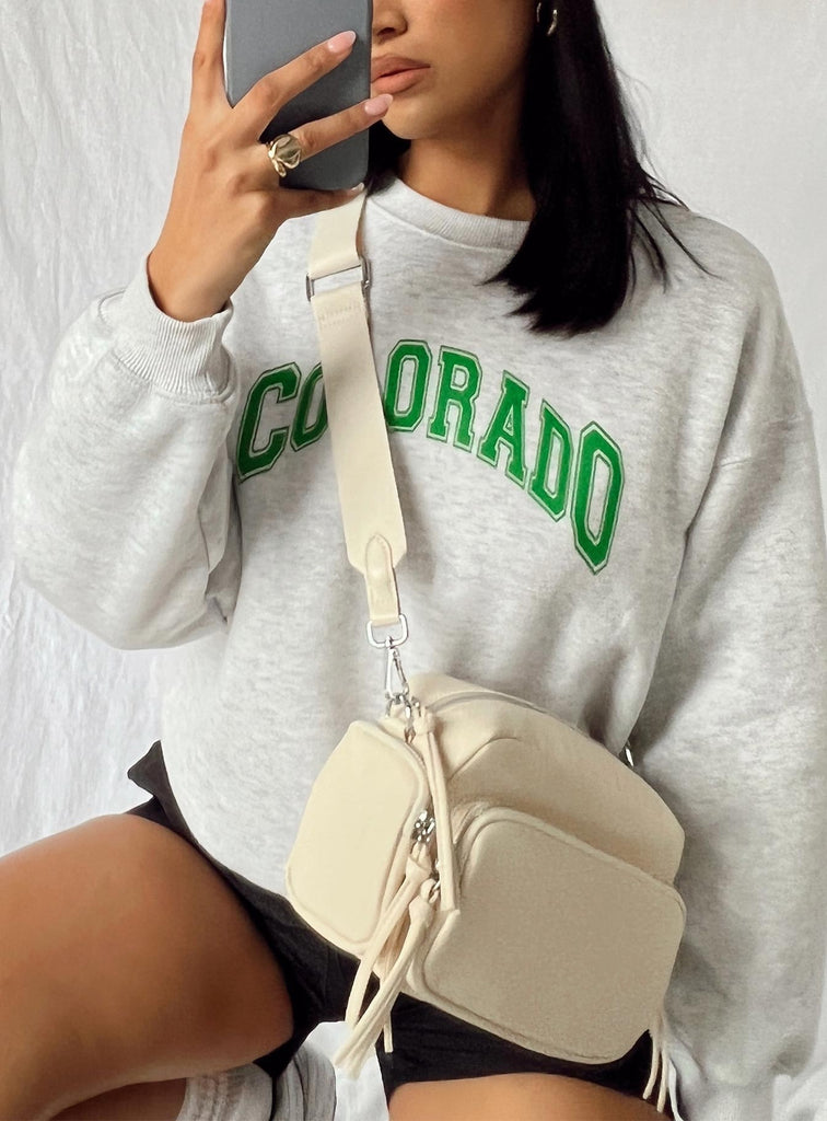 Lonnie Eco Nylon Crossbody Bag Beige