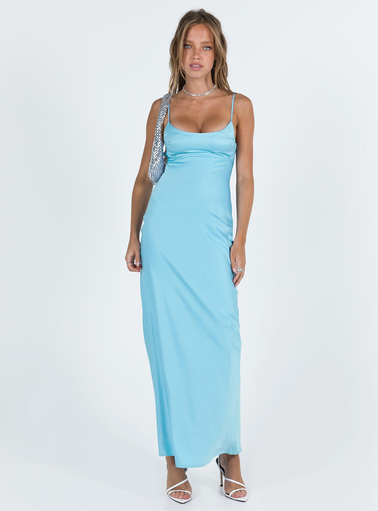 Ravia Maxi Dress | Blue | Womens | Princess Polly Lower Impact Ravia Maxi Dress | Blue | Womens | Princess Polly Lower Impact