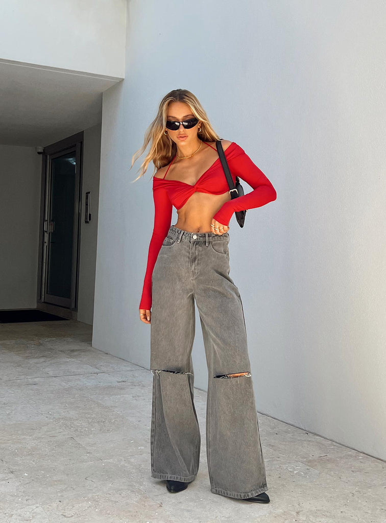 Princess Polly Cece Hammer Wide Leg Ripped Jeans