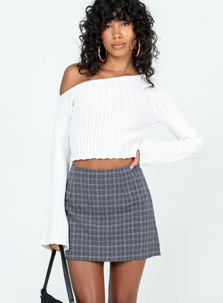 Grey plaid skirt outlet victoria's secret