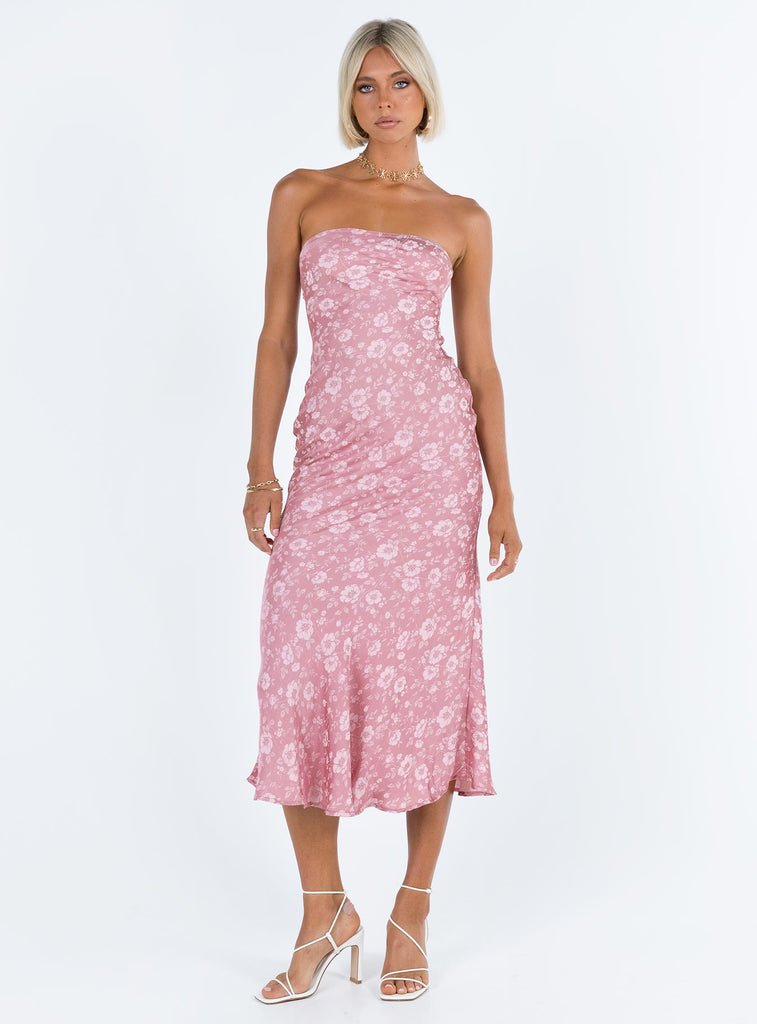 Salvin Strapless Maxi Dress Pink Princess Polly
