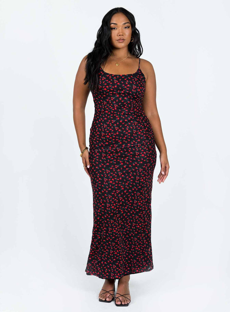 Knox Maxi Dress Black / Red Floral Knox Maxi Dress Black / Red Floral