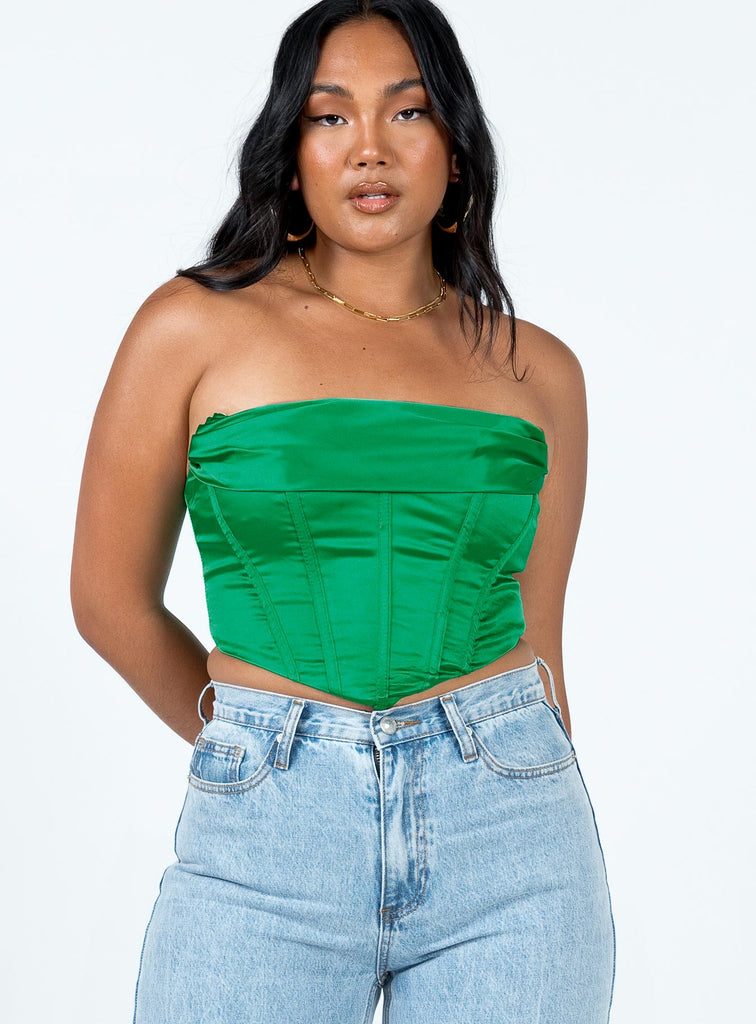 Lalor Strapless Top Green