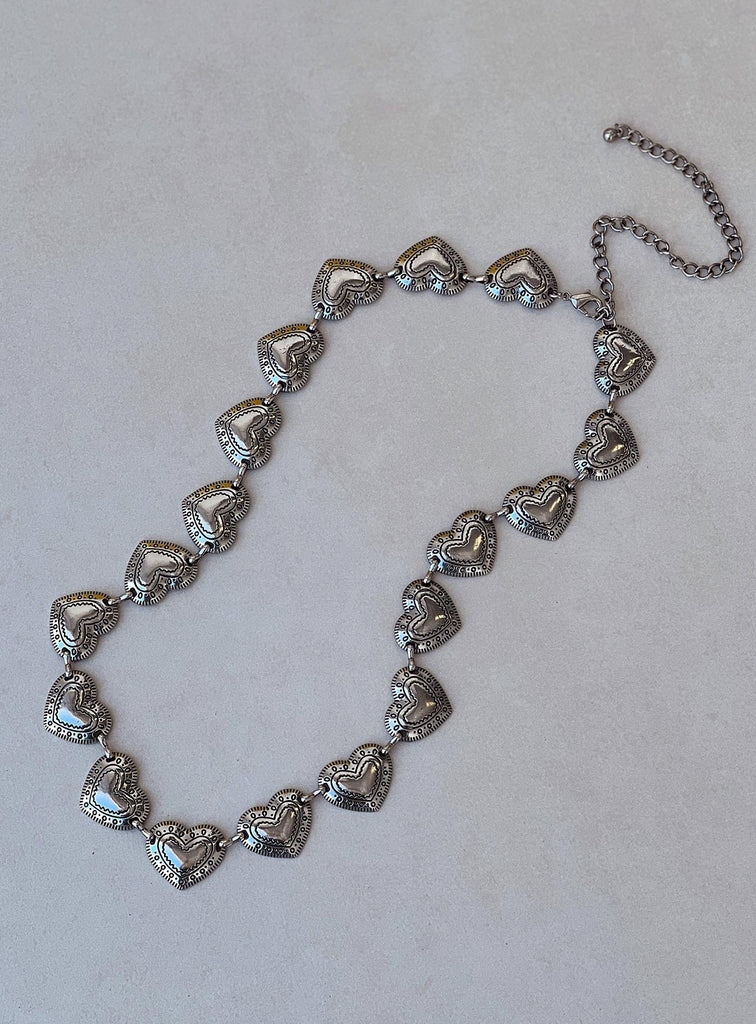 Lily Silver Heart Chain Belt