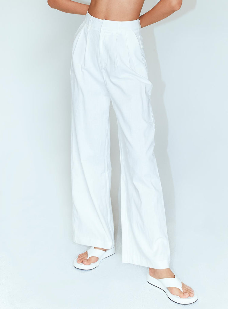 Ayla Linen Pants White