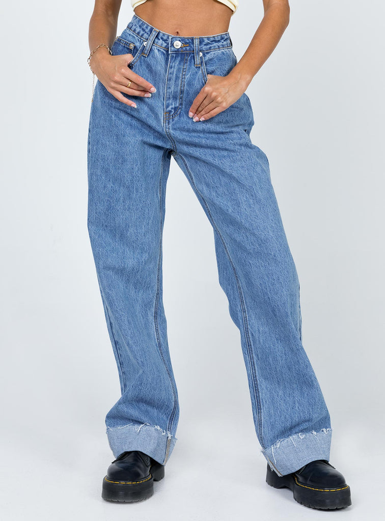 Ollie Wide Leg Jeans - Blue Denim – Thats So Fetch US