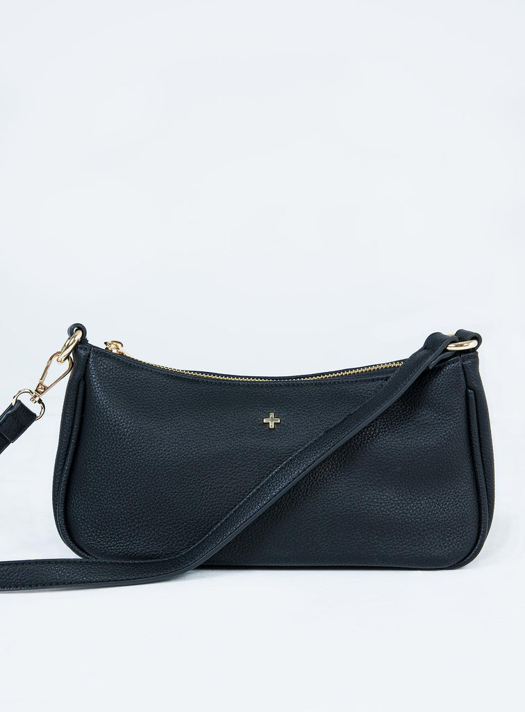 Black Pebble Grain peta-approved Vegan Leather Handbag Upholstery