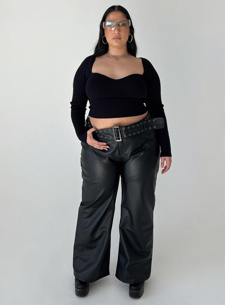 PlusSize High quality Faux Leather Pants Corset Embedded Waist Belt Design  (1X-3X) True To Size Fit STOP BY 12-7pm ⬇️ ⬇️ �