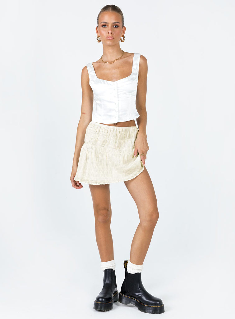 CLANE LOW WAIST MINISKIRT IVORY 【公式通販】
