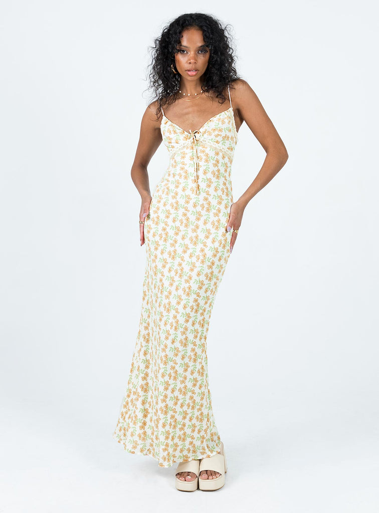 Emily Maxi Dress Orange Floral