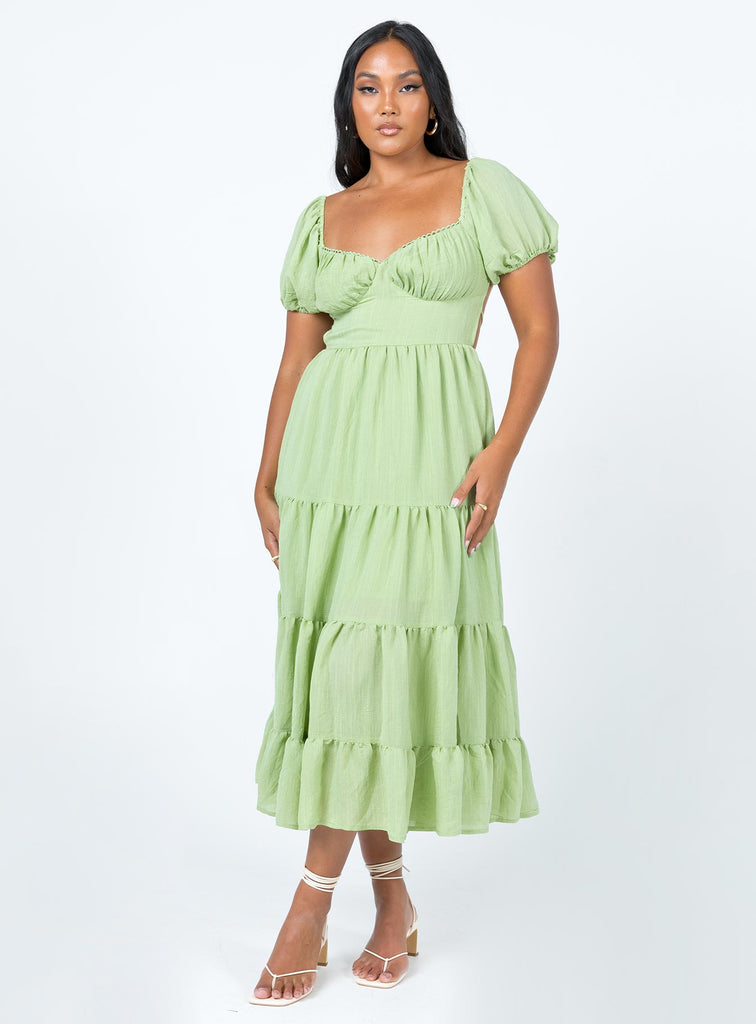 Danny Midi Dress Green | Princess Polly Danny Midi Dress Green | Princess Polly