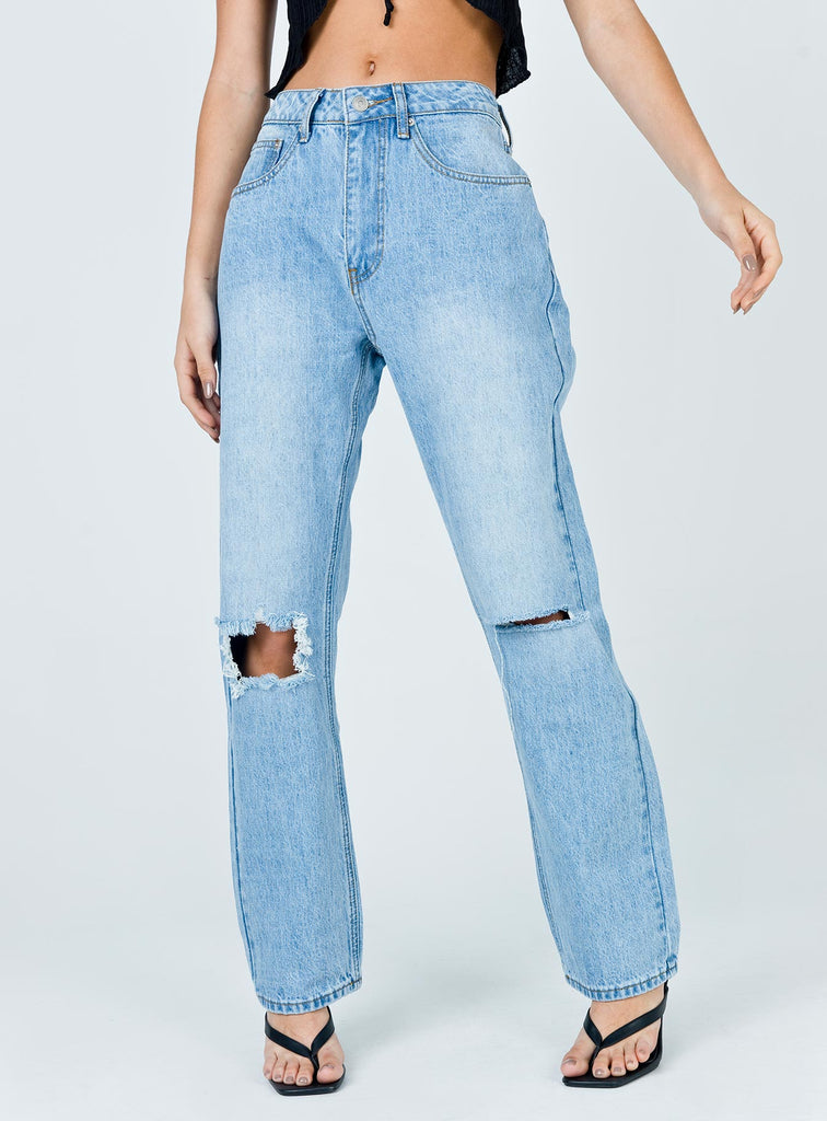 Loeffler Randall Women's Roy Light Denim Carpenter Pant Jeans - Blue - Straight Jeans