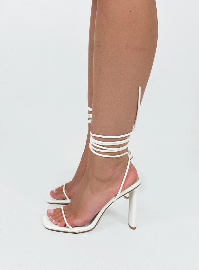 Mallard Strappy Heels White