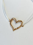 Necklace Choker style Gold toned Heart pendant Lobster clasp fastening