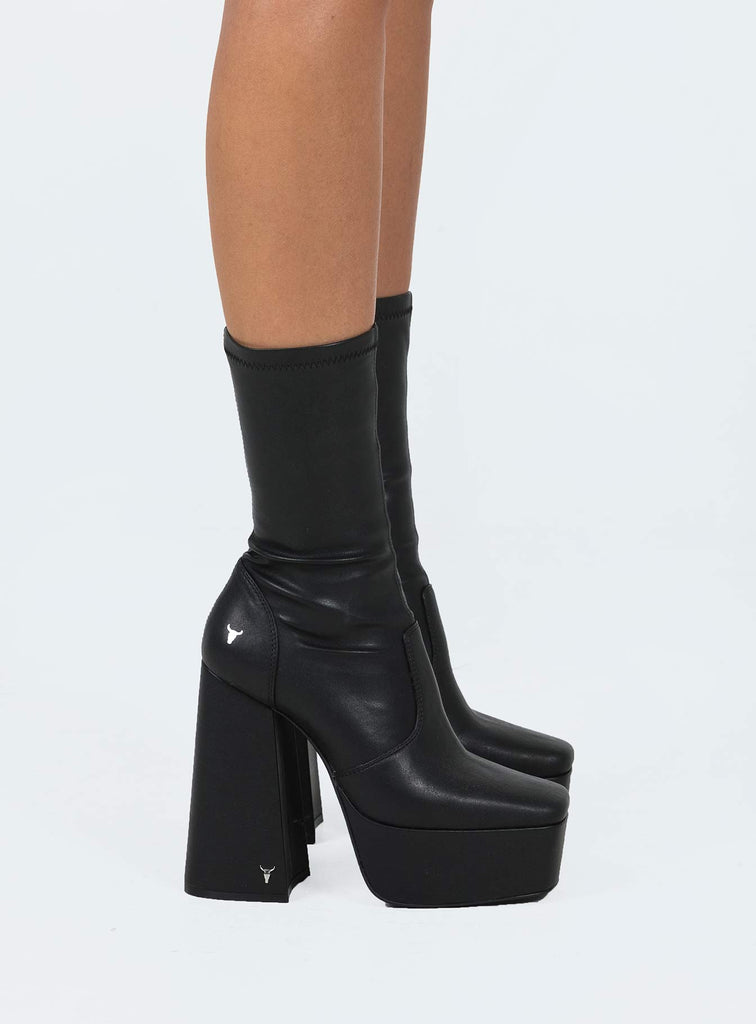 Windsor Smith Angelz Platform Boots Black Princess Polly