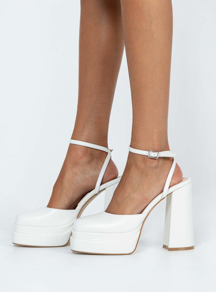 Alto Platform Heels Matte White Princess Polly - Main Image
