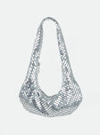 Bag Silver-toned Reflective design Fixed shoulder strap Zip fastening 