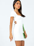 Princess Polly Square Neck  Nolan Short Sleeve Mini Dress White