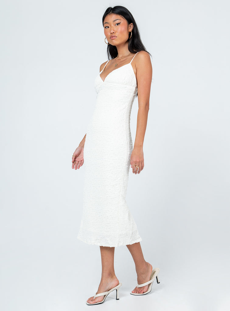 Char Midi Dress White