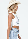 Giddy Up Tank Top White