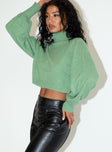 Zahara Cropped Turtleneck Sweater Green Princess Polly  Cropped 