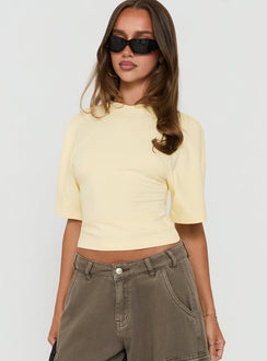 Nakota V Neck Cinched Tee Butter Yellow