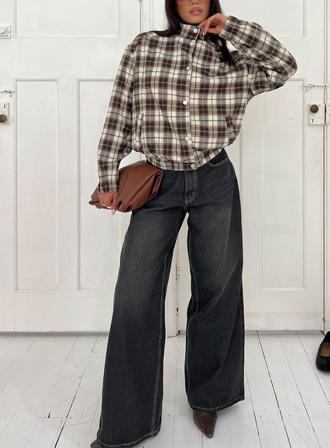 Naylor Mid Rise Wide Leg Jeans Grey Wash Low Rise Jeans Jeans 