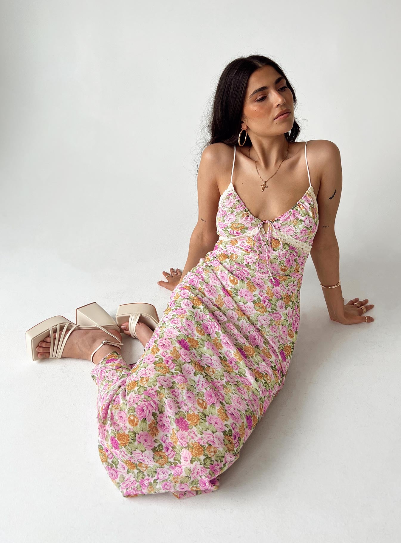 product Princess Polly High Neck  Emily Maxi Dress Pink Floral Petite