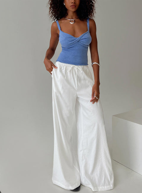 front view of model wearing Princess Polly Barbieri Pants White High Waisted Pants 