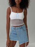 Camisole top Straight neckline, adjustable straps, lace trim & bow detail Good stretch, lined bust