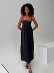 Maxi dress Adjustable shoulder straps, square neckline, invisible zip fastening at back, pleats under bust Non-stretch, fully lined 