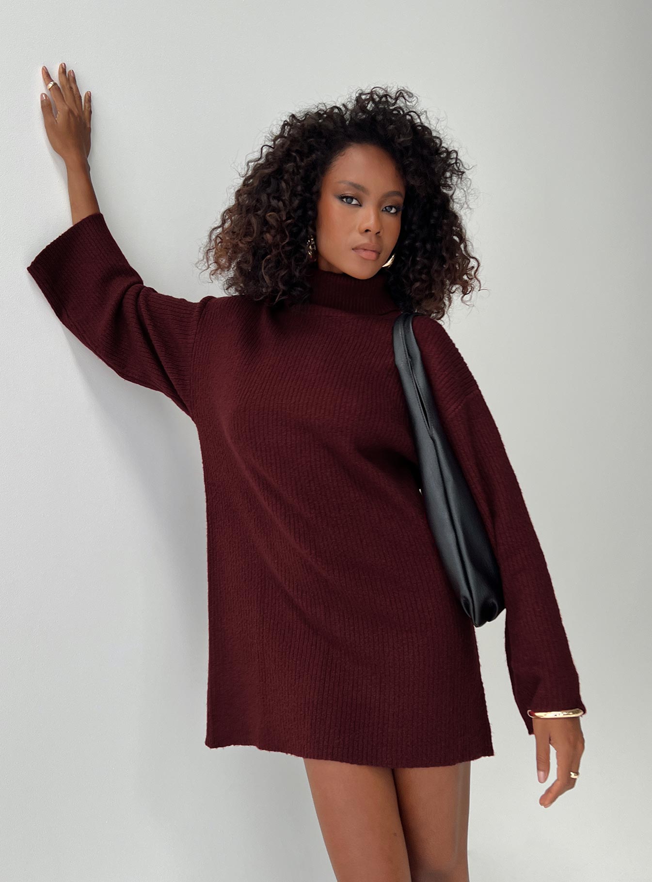 Sonelle knit mini dress burgundy