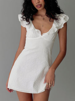 I Guess So Cotton Mini Dress White
