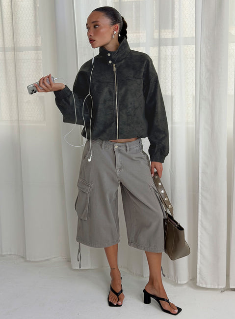 Hudsen Longline Cargo Shorts Charcoal Tall