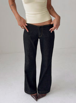 Buenos No Waist Low Rise Straight Leg Jeans Raw Denim
