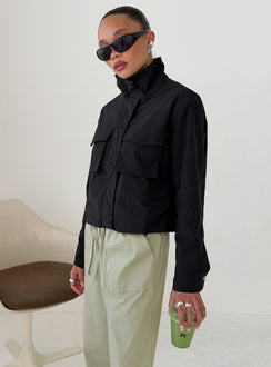 Annisa Funnel Neck Jacket Black