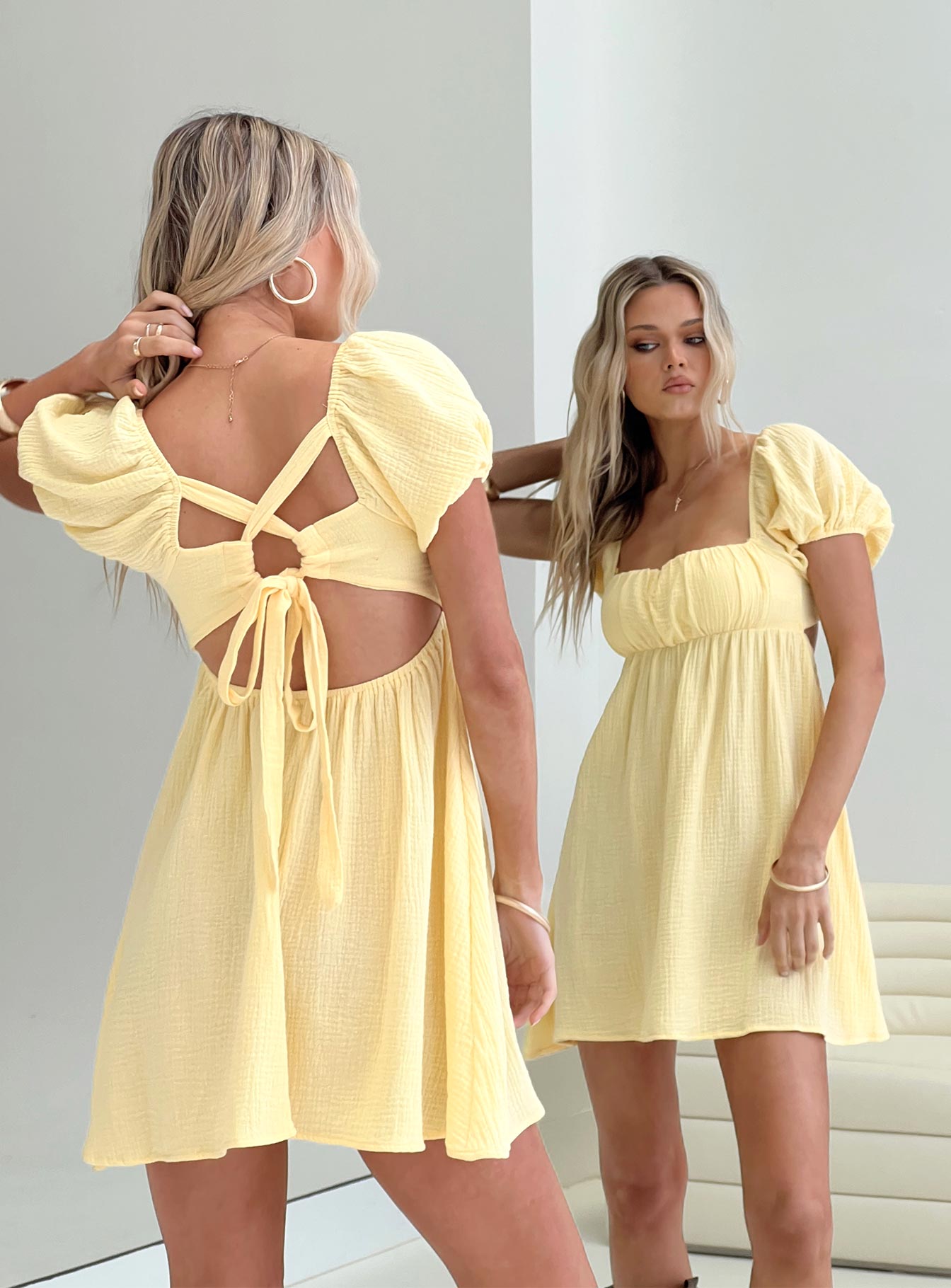 Let's dance mini dress yellow