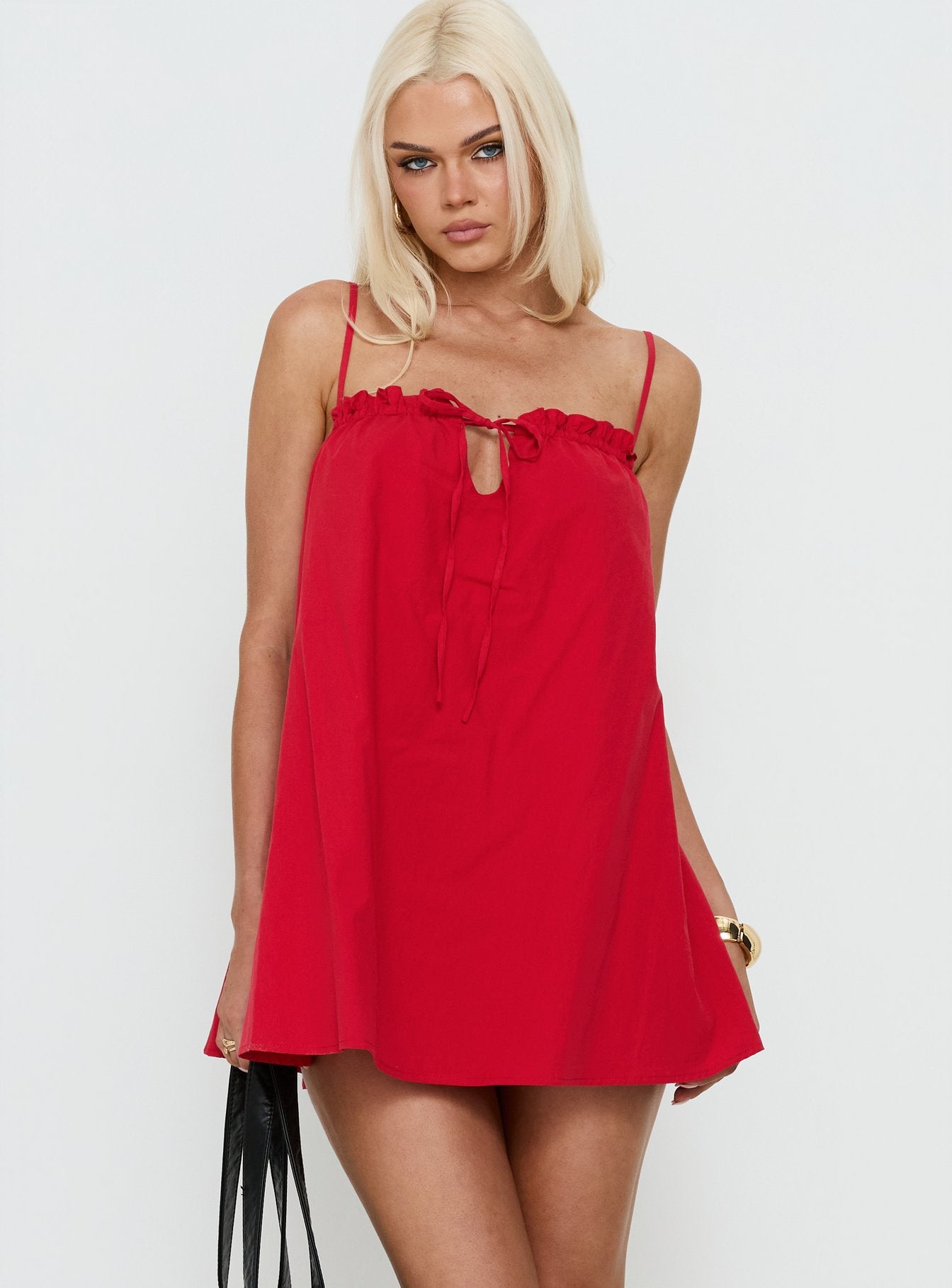 Loveless Strappy Babydoll Mini Dress | Red | Womens | Princess Polly Lower Impact Loveless Strappy Babydoll Mini Dress | Red | Womens | Princess Polly Lower Impact