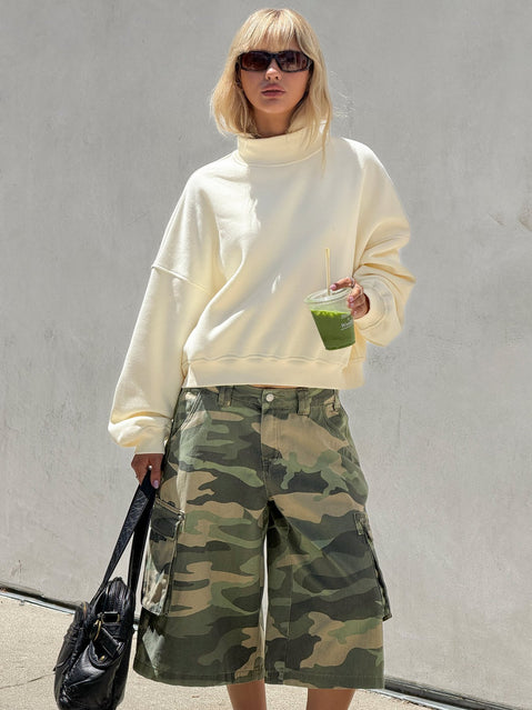 Anyya Funnel Neck Crew Jumper Cream