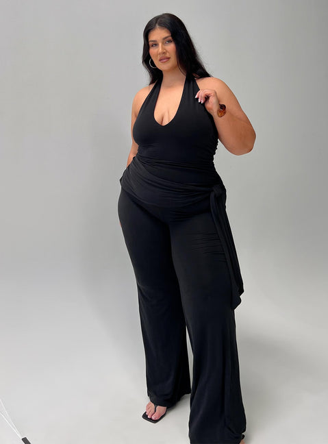 Enchantress Wide Leg Jumpsuit Black Curve