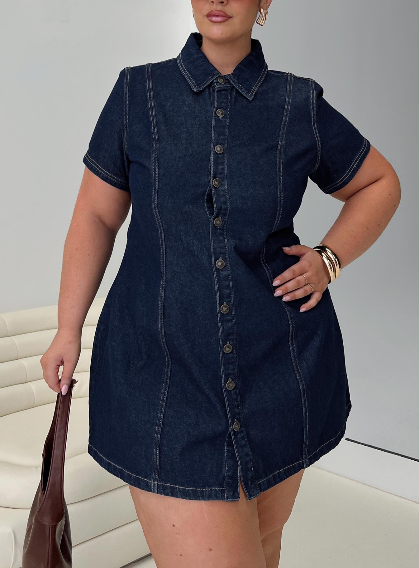 Perception Denim Mini Dress Mid Wash Curve | Princess Polly Perception Denim Mini Dress Mid Wash Curve | Princess Polly